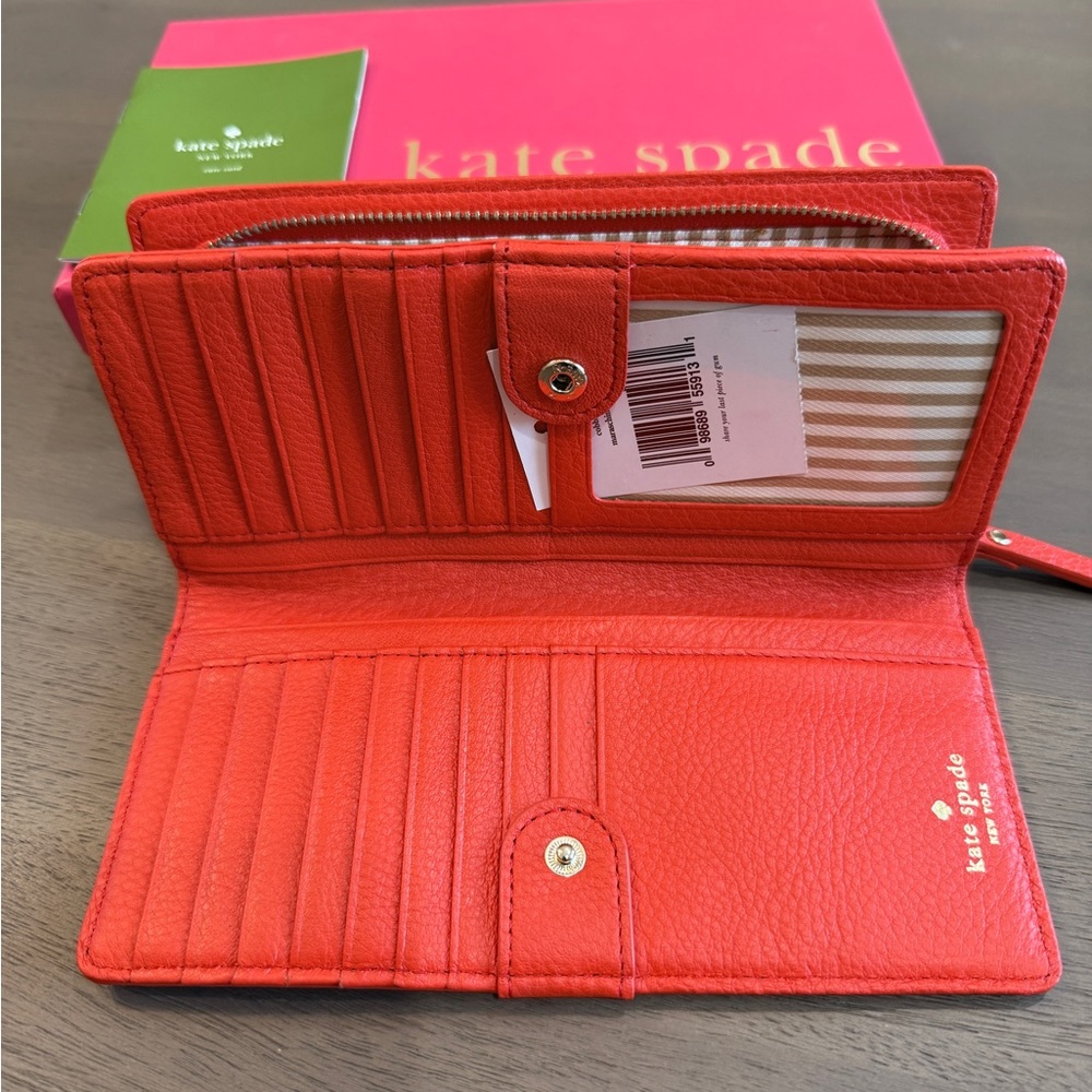 Kate Spade tomato red Leather Wallet - Picture 4 of 5